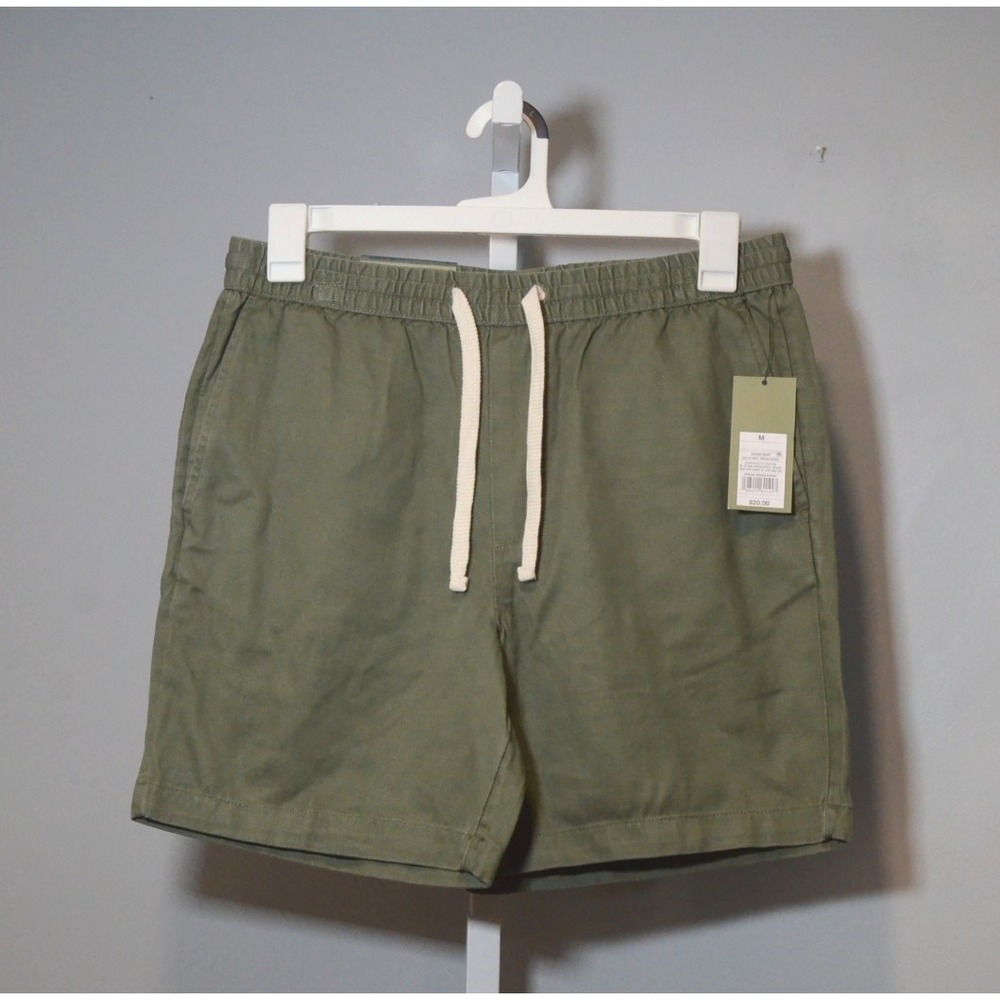 NWT Goodfellow & Co Men's M Green Pull-on Shorts Drawstring Adjustable Waist